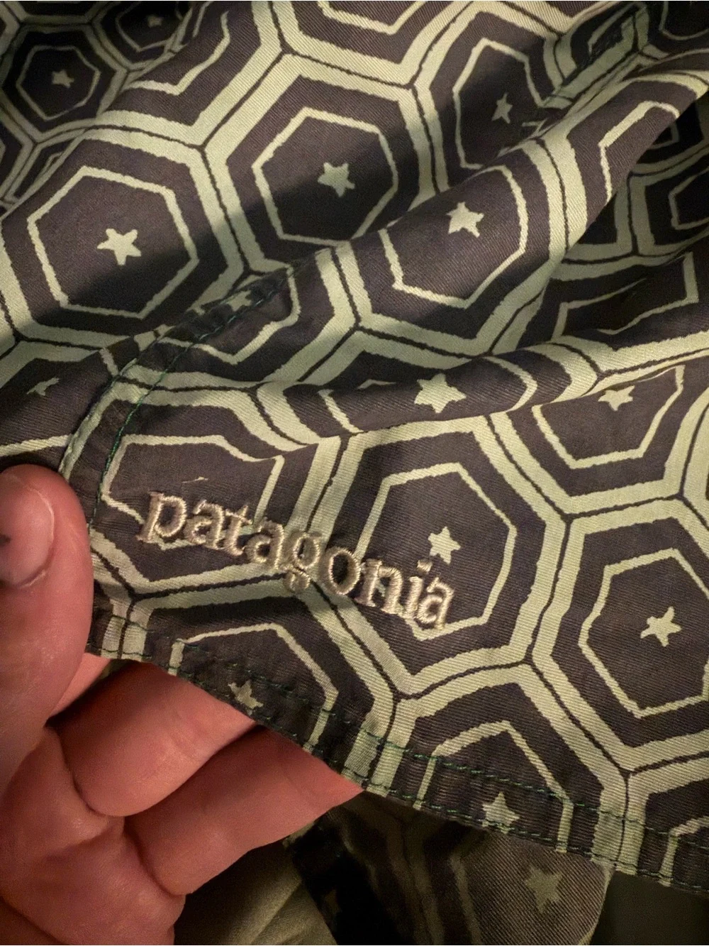 Patagonia geometric print wayfarer board swim shorts 9”